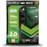 Cabo Hdmi 2.0 4k 3d Ultrahd 19 Pinos 10 Metros