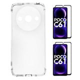 Capa Capinha Veludo + 2 Películas Vidro 3d Xiaomi Poco C61