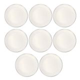 Conjunto 8 Pratos Raso Cerâmica 26,2cm Harmony Branco