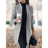 Mulheres Winter Office Jacket Nervulado Plain Jacket = S