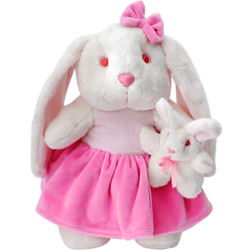 Pelucia Mamae Coelha Com Bebe 30cm Lovely