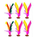 6 Peças De Peteca Colorida Feather Kick Chinese Jianzi Goose