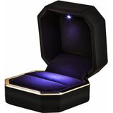 Caixa De Anel De Luxo Quadrado De Veludo De Casamento Ring Case Joias Gif