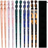 10 Peças Acetato Cabelo Sticks Leopard Print Pinos De Cabelo Torto