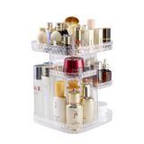 Caixa Cosmética Giratória De Diamante Simples, Caixa De Armazenamento Cosmético Batom, Produtos De Cuidados De Pele Transparentes Desktop Ca