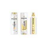 Kit Pantene Liso Extremo Shampoo+cond+creme Pentear 3 Itens