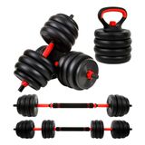 Halter Musculação 7 Em 1 Halteres Até 40kg Kit Regulável