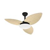 Ventilador De Teto Preto Turbo Winds 3 Pás Palha Ventax 110v