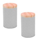 Kit 2 Porta Mantimento Lata Decoração Café Algodão Multiuso