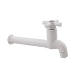 Torneira Reta Pia Parede Fixa Abs Branco 18cm Slim 1/4 V