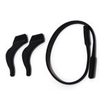 Cordão De Silicone Óculos Infantil Com Trava Gancho Preto