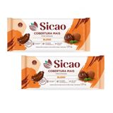 Kit 2 Pacotes Cobertura Chocolate Blend Sicao Barra 1kg