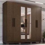 Guarda Roupa Casal 6 Portas Com Espelho 4 Gavetas Sevilha Prime 100 Mdf Imop Móveis