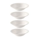 Conjunto 4 Pratos Fundo Cerâmica 20cm Perla Branco