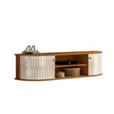 Rack Suspenso Modena 136 Cm 2 Portas Cor Naturale Off White - Madetec