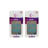 Unhas Postiças Fhaces Stiletto Colors Tiffany 28un - Kit 2un