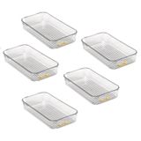 Kit 5 Suportes Para Geladeira 30x16cm Gaveta Organizadora