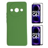 Capa Capinha Veludo + 2 Películas Vidro 3d Xiaomi Poco C61
