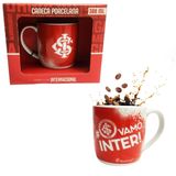 Caneca Porcelana Vermelho Branco Urban 300ml Café Clube
