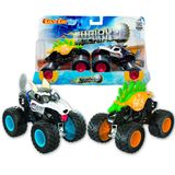 Kit 2 Carrinhos Furious Machine Monster Truck 1:64 Big Foot