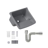 Tanque Plástico Lavar Roupa Cinza 22l 47x43 + Sifão Cromado