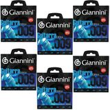 Kit 6 Encordoamento Guitarra Geegst .009 Giannini Envio24h