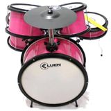 Bateria Infantil Acústica Luen Pop Kids Rosa Reforçado