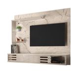 Painel Para Tv Até 50&quot; Bancada Suspensa Com Luminária De Led Frizz Select 2 Portas Calacata Off White - Madetec Móveis