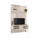 Rack Bancada E Painel Frizz Premium Para Tv De 65 Polegadas Cor Calacata Off White - Madetec