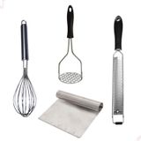 Kit Ralador Zester Espátula Fuê Batedor Amassador De Batatas