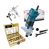 Tupia Laminação Makita 6mm 1/4pol 3709 530w + Jog 12pçs 220v