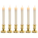 Kit 6 Castiçal Com Vela Elétrica 25cm Decoração Natalina