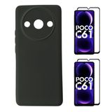 Capa Capinha Veludo + 2 Películas Vidro 3d Xiaomi Poco C61