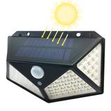 Luminaria Solar 100 Leds Com Sensor Jardim Prova D&#39;água