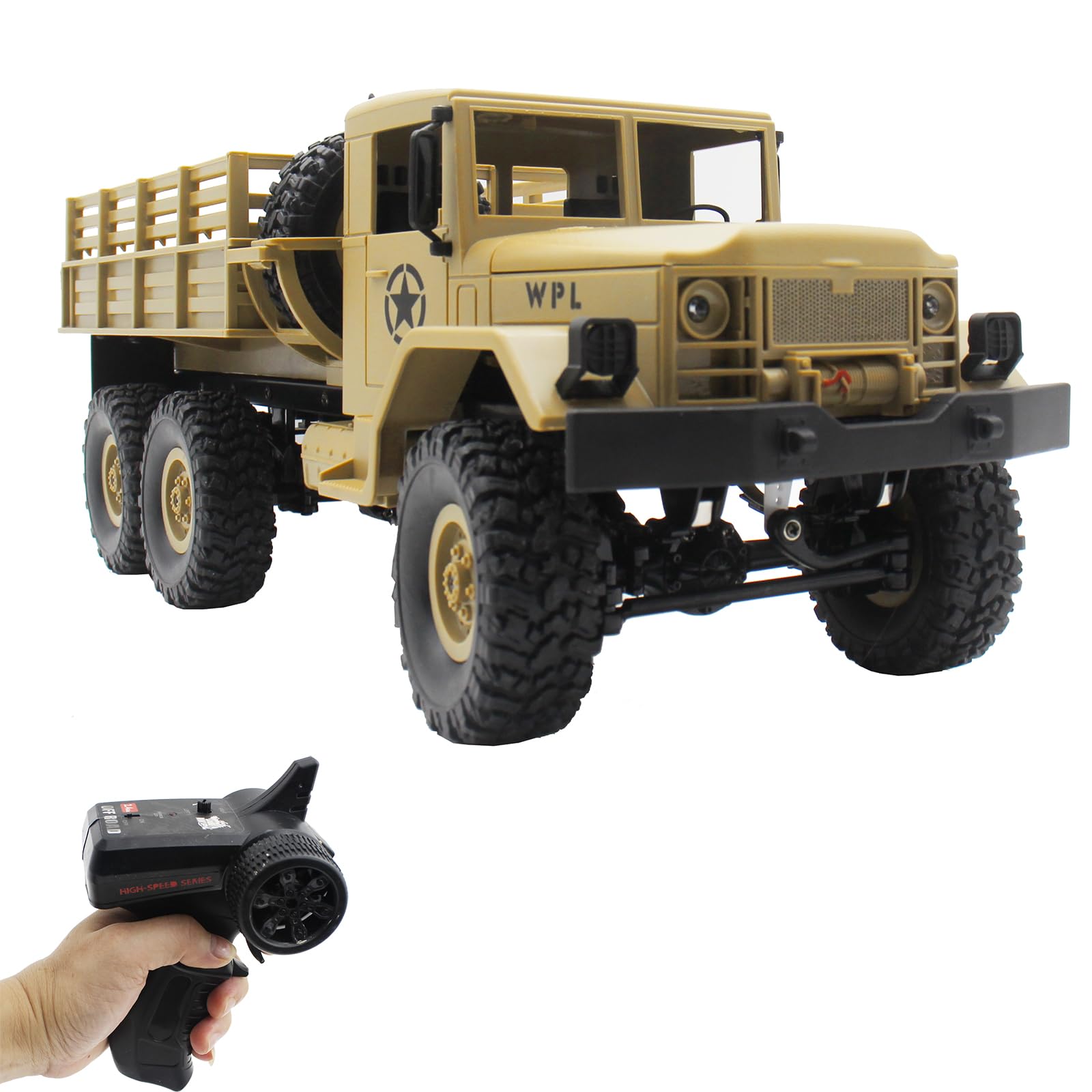 Caminhão De Transporte Militar Rc Spobot 6wd Com All Terrain 1/16