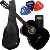 Kit Violão Giannini Elétrico Canhoto Eq 4 Bandas N14 Eq Bk