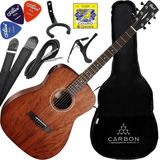 Kit Violão Cort Af510medx Op Folk Afinador Mahogany Vx02