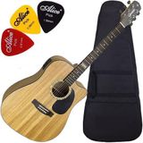 Kit Violão Folk Eletroacústico Tampo Zebra Gf1d Zw Giannini