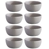 Conjunto 8 Pratos Fundo Sopa Cerâmica 611ml Concreto Cinza