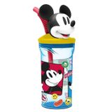 Copo Infantil 3d Com Canudo Mickey 360ml Disney