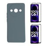 Capa Capinha Veludo + 2 Películas Vidro 3d Xiaomi Poco C61