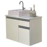 Balcão Banheiro Mdf - Abrazzo 70cm Com Cuba