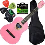 Kit Violão Acústico Infantil 1/2 Cor Rosa Austin Kauthon