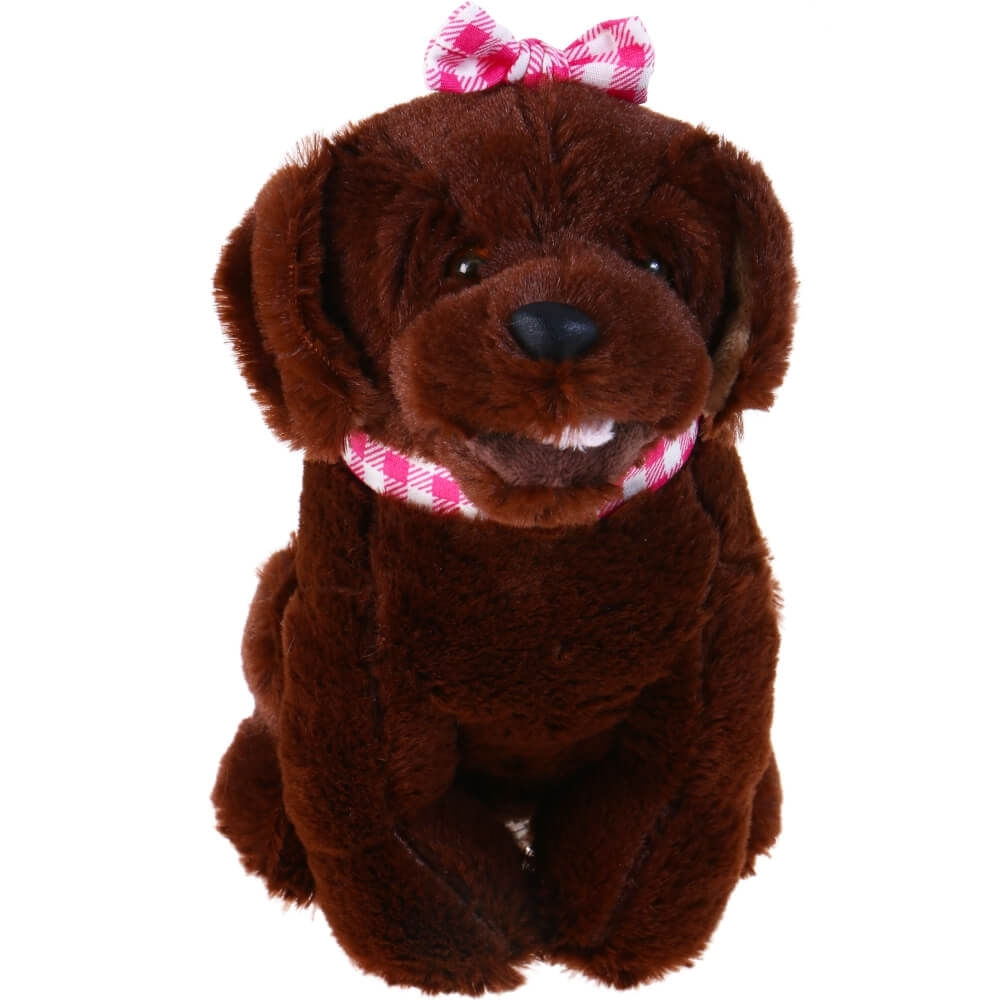 Pelucia Labradora Violeta Filhote Chocolate 22 Santa Klaus