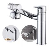 Torneira Banheiro Rotativa 360 Monocomando Lavabo Luxo Prata