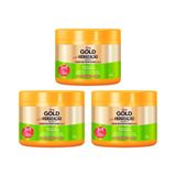 Creme De Tratamento Niely Gold 430g Agua Coco - Kit Com 3un