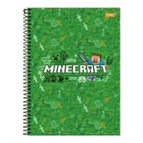 Caderno Univ. 1 Matéria 80fls Minecraft 24 Verde Foroni