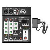 Mesa De Som 4 Canais Com Bluetooth Usb Mp3 Display Gravação