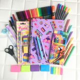 Kit Papelaria Combo Master Juvenil Tons Pasteis Neon Caderno