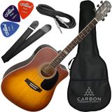 Kit Violão Folk Eletroacústico Giannini Gf1d Hb Com Afinador